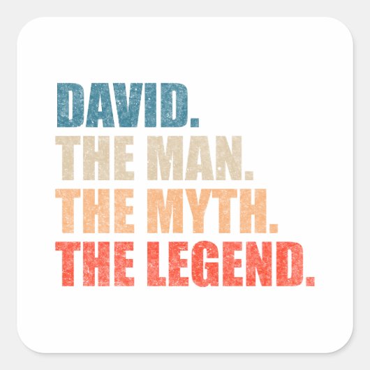 David De Man De Mythe De Legende Vierkante Sticker (Voorkant)