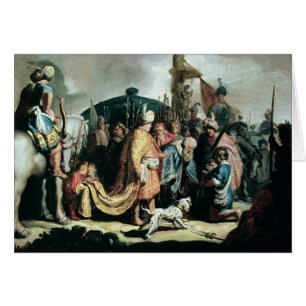 David die het hoofd van Goliath aanbiedt aan konin
