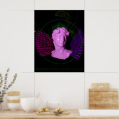 David door Tijd en Ruimte [~vaporwave esthetiek Poster (Keuken)