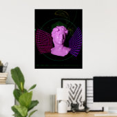 David door Tijd en Ruimte [~vaporwave esthetiek Poster (Thuiskantoor)