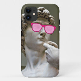 David draagt roos gekleurde glazen Case-Mate iPhone case