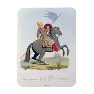David, Earl of Huntingdon (1084-1153) 1120, engrav Magneet