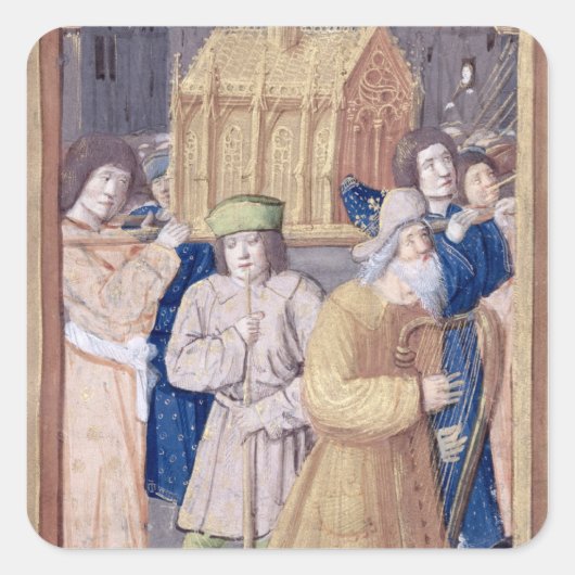 David en de Ark van het Convenant Vierkante Sticker (Voorkant)