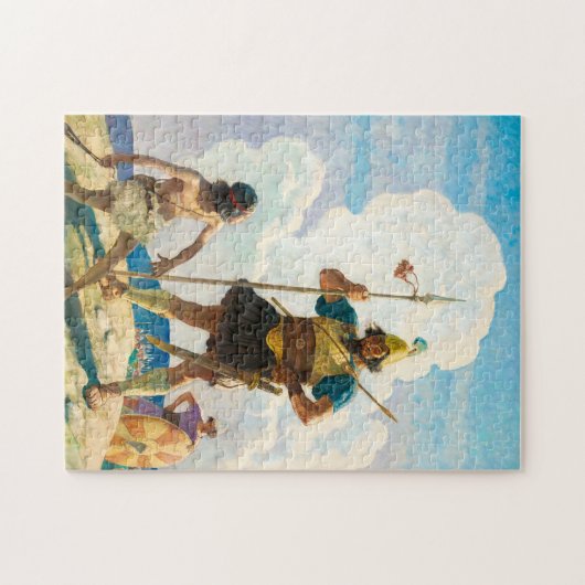 David en Goliath, 1940, van Newell Convers Wyeth Legpuzzel (Horizontaal)