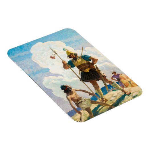 David en Goliath, 1940, van Newell Convers Wyeth Magneet (Rechterzijde)