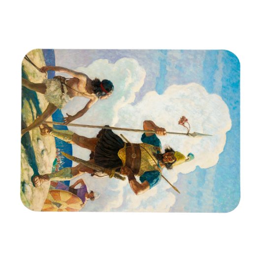 David en Goliath, 1940, van Newell Convers Wyeth Magneet (Horizontaal)