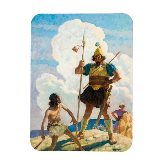 David en Goliath, 1940, van Newell Convers Wyeth Magneet (Verticaal)