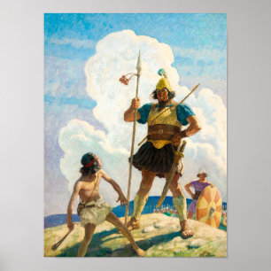 David en Goliath, 1940, van Newell Convers Wyeth Poster