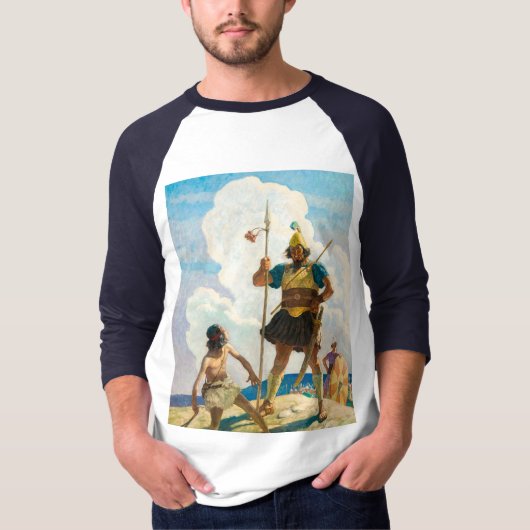 David en Goliath, 1940, van Newell Convers Wyeth T-shirt (Voorkant)