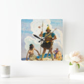 David en Goliath, 1940, van Newell Convers Wyeth Vierkante Klok (Huis)