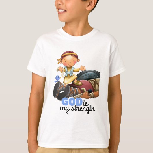 David en Goliath Bijbelvers T-shirt (Voorkant)