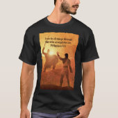 David en Goliath | Bijbelvers zwart T-shirt (Voorkant)