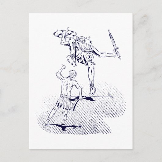 David en Goliath Briefkaart (Voorkant)