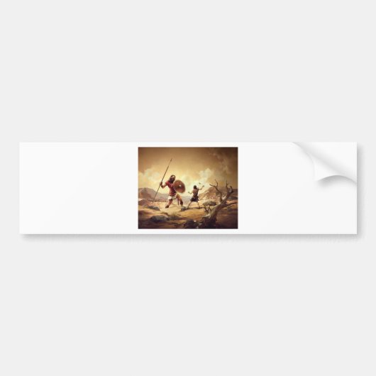 David en Goliath Bumpersticker (Voorkant)
