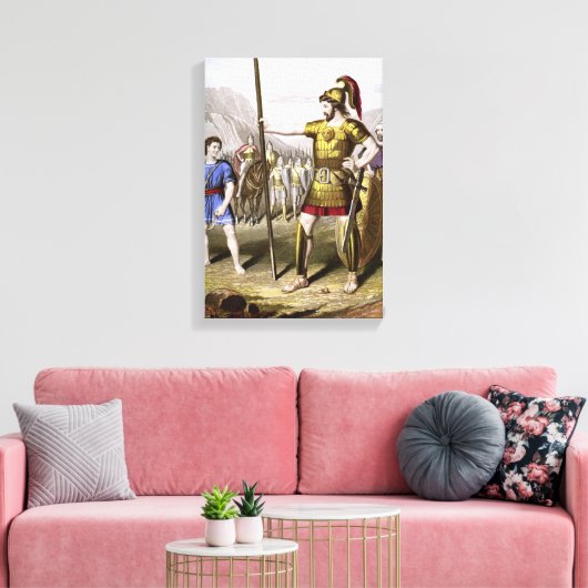 David en Goliath Canvas Afdruk (Insitu (Woonkamer))