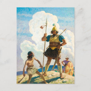 David en Goliath door Newell Convers Wyeth Feestdagenkaart