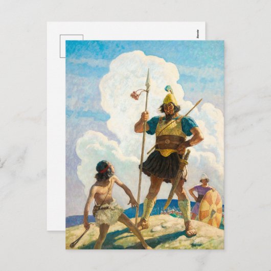 David en Goliath door Newell Convers Wyeth Feestdagenkaart (Voorkant / Achterkant)