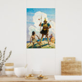 David en Goliath door Newell Convers Wyeth Poster (Keuken)