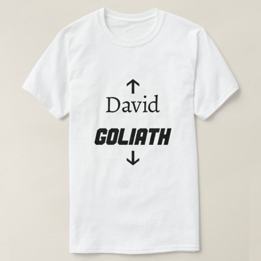 David en Goliath Funny Shirt (Design voorkant)