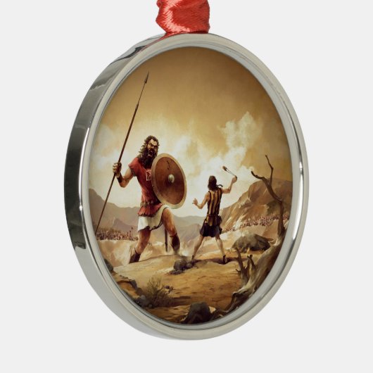 David en Goliath Metalen Ornament (Rechts)