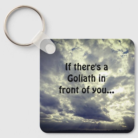 David en Goliath Quote Sleutelhanger (Voorkant)