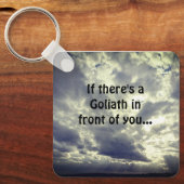 David en Goliath Quote Sleutelhanger (Voorkant)