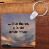 David en Goliath Quote Sleutelhanger (Achterkant)