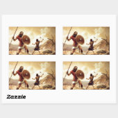 David en Goliath Rechthoekige Sticker (Vel)