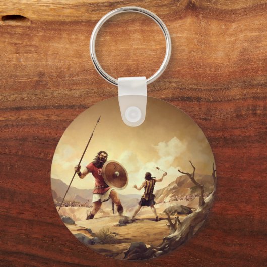 David en Goliath Sleutelhanger (Voorkant)