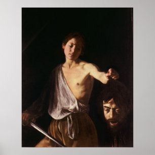 David en Goliath van Caravaggio in Rome - Poster