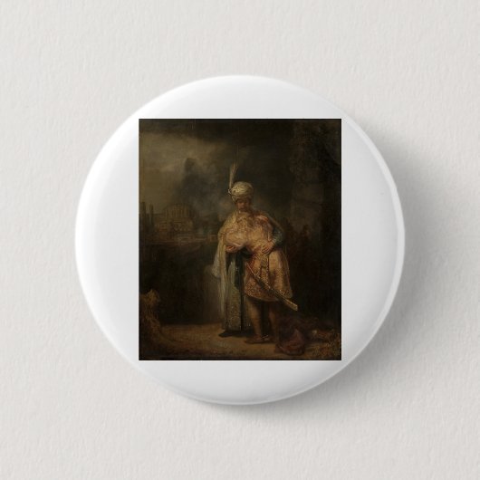 David en Jonathan - Rembrandt - c1642 Ronde Button 5,7 Cm (Voorkant)