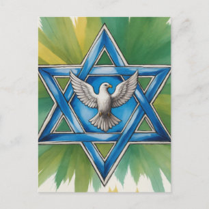 David en Peace Dove Waterverf Briefkaart