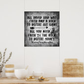 David en Rock Quote met Bijbelversie Poster (Keuken)