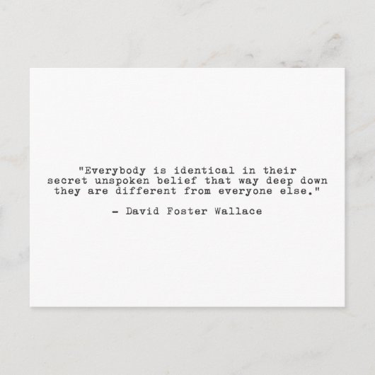 David Foster Wallace Individuality Quote Briefkaart (Voorkant)