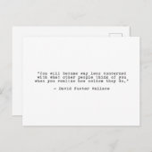 David Foster Wallace Quote Briefkaart (Voorkant / Achterkant)