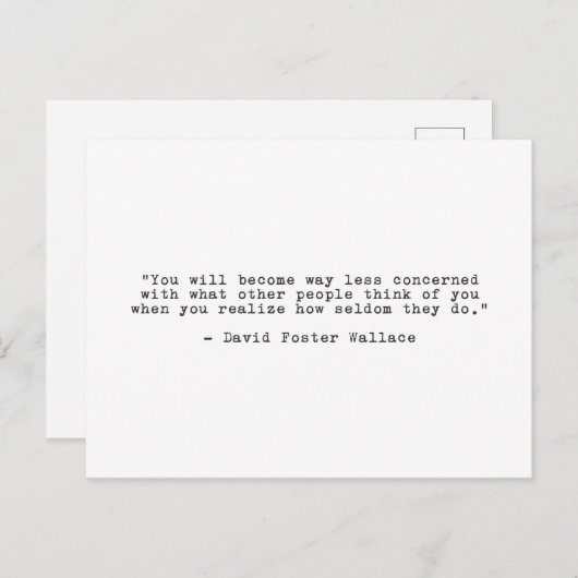 David Foster Wallace Quote Briefkaart (Voorkant / Achterkant)