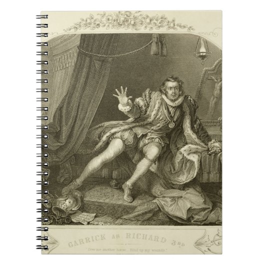 David Garrick (1717-79) als Richard III, Act V Sce Notitieboek (Voorkant)