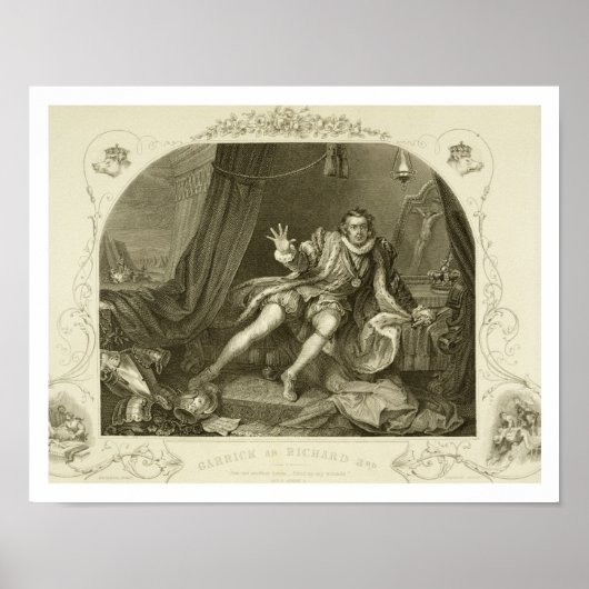 David Garrick (1717-79) als Richard III, Act V Sce Poster (Voorkant)