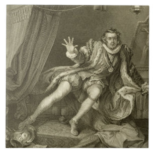 David Garrick (1717-79) als Richard III, Act V Sce Tegeltje