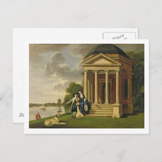 David Garrick (1717-79) en zijn vrouw van zijn Tem Briefkaart (Voorkant / Achterkant)