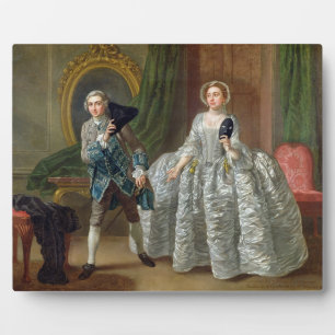 David Garrick en Mrs Pritchard in 'The Suspicious' Fotoplaat