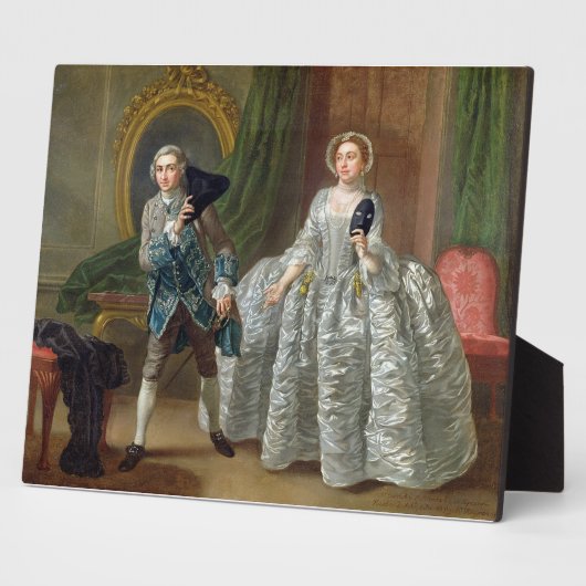 David Garrick en Mrs Pritchard in 'The Suspicious' Fotoplaat (Zijkant)