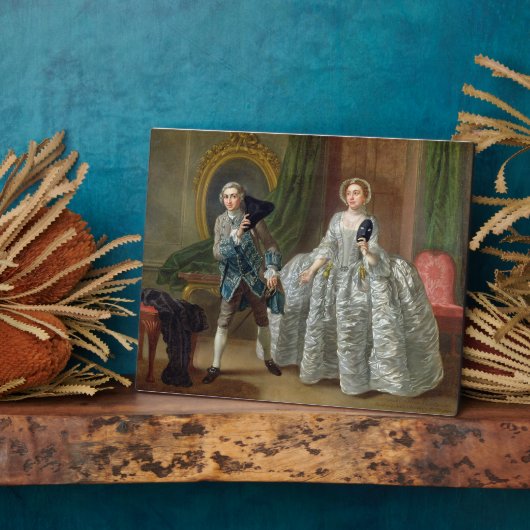 David Garrick en Mrs Pritchard in 'The Suspicious' Fotoplaat (Zijkant)