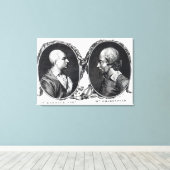 David Garrick en Shakespeare Canvas Afdruk (Insitu (Houten vloer))