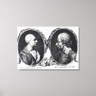 David Garrick en Shakespeare Canvas Afdruk