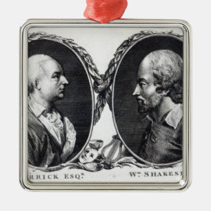David Garrick en Shakespeare Metalen Ornament