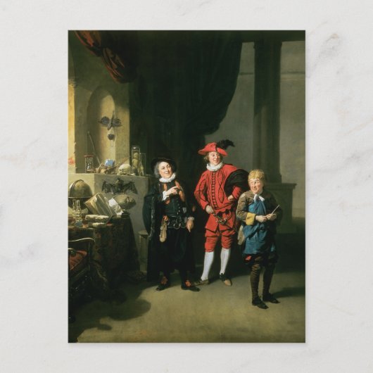 David Garrick met William Burton en John Briefkaart (Voorkant)