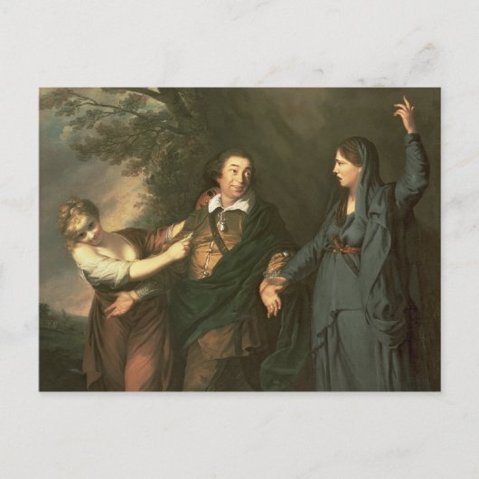 David Garrick tussen de Muses van Tragedie Briefkaart (Voorkant)
