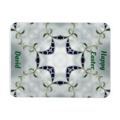 DAVID ~ Groene en Blauwe Pasen Magneet (Horizontaal)