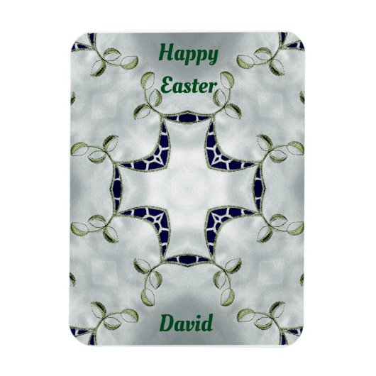 DAVID ~ Groene en Blauwe Pasen Magneet (Verticaal)